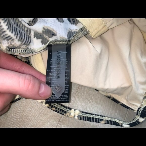 Amoressa Tankini Top Women's Size 6 US/14 US Animal Print‎ Gold Underwire NWOT - Picture 12 of 12